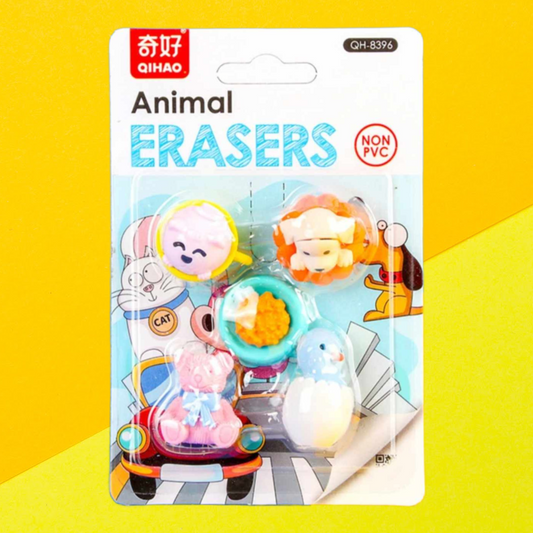 3D cute animal erasers for kids stationery non toxic rubber
