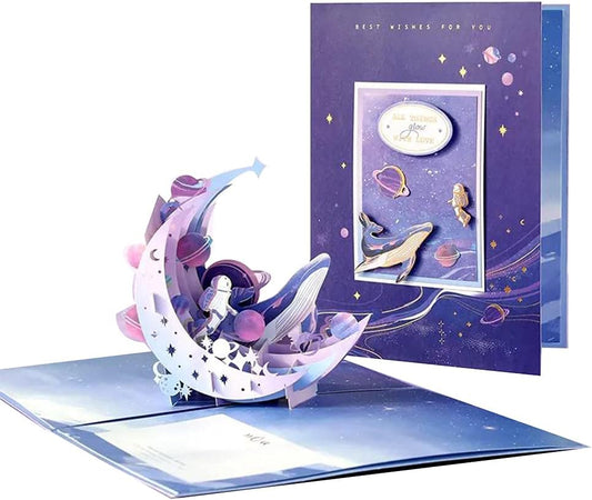 Sea and Space 3D Greeting Card, Best Wishes