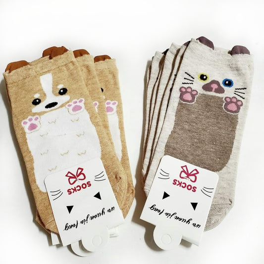 Women's Cute Dog & Cat Socks