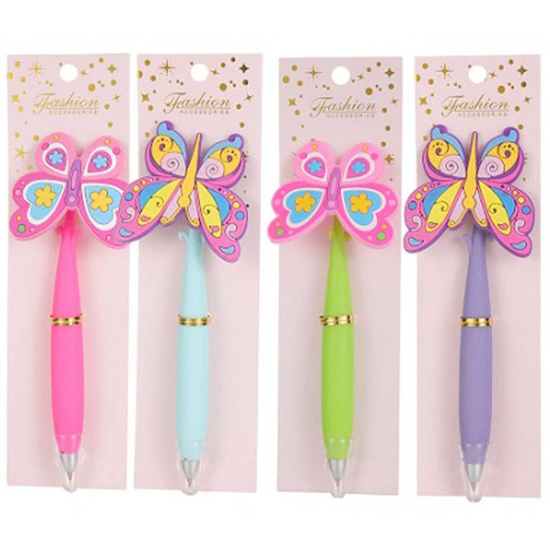 Butterfly Charm Soft Silicone Ball Point Pen Collection