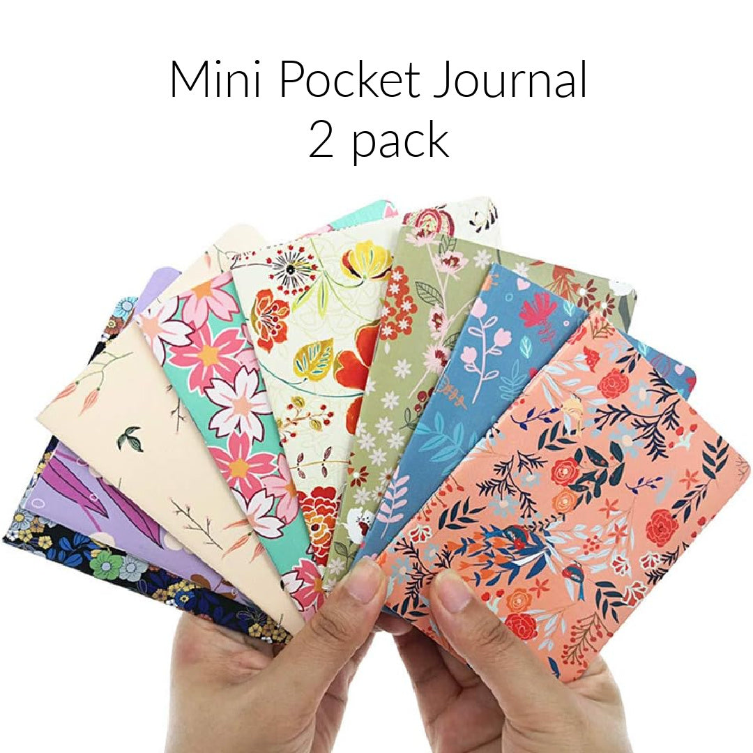 mini layflat pocket journal with lined pages prints sent at random floral and geometric