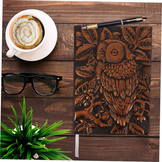 Vintage 3D Embossed Owl Journal