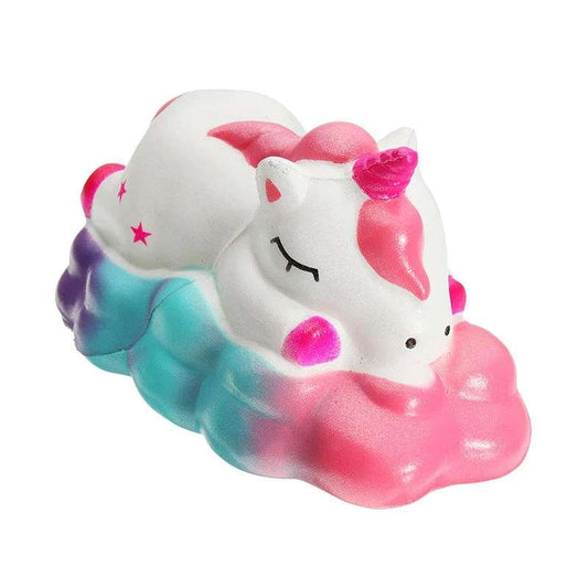 slow rise foam toy sleeping unicorn on cloud