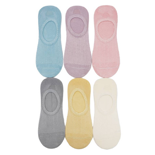 Neutral Pastel Color No-Show Low Cut Footie Socks