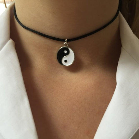 yin yang corded necklace