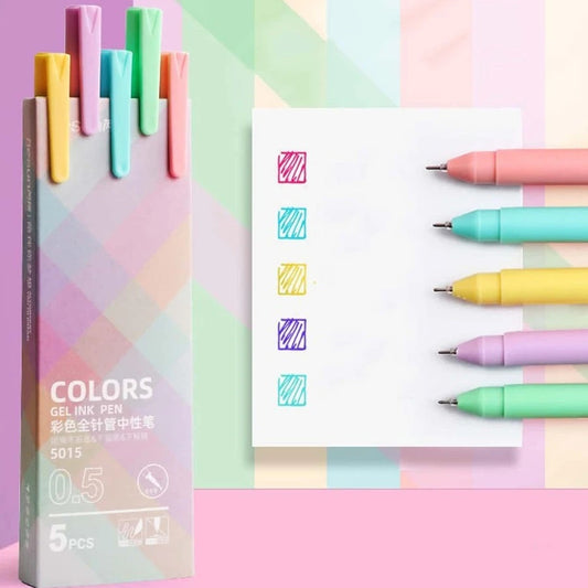 Colored Gel Ink Pen Set, 5pc
