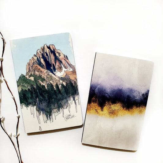 mountainous cover on sketch journal