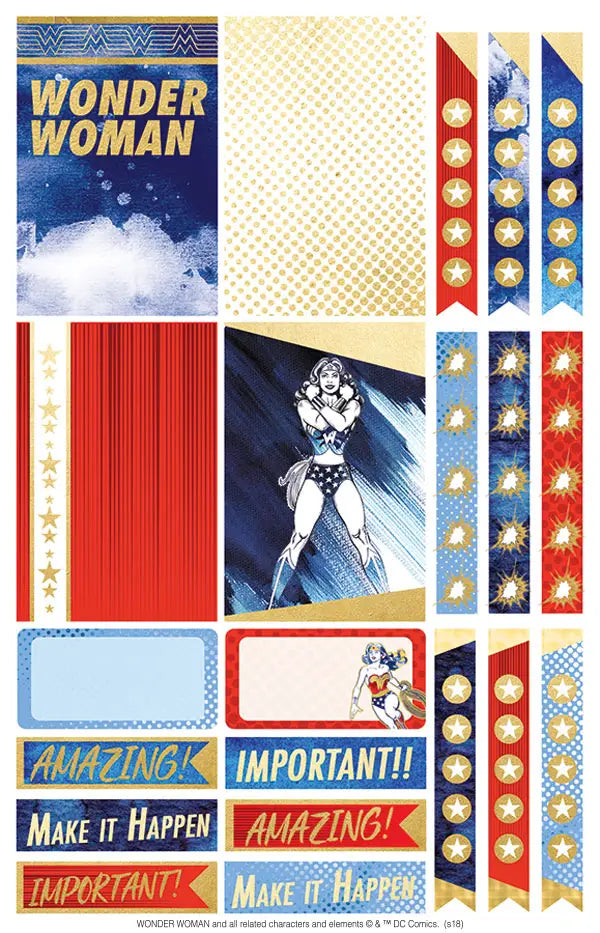 Wonder Woman  Weekly Planner Sticker Pack