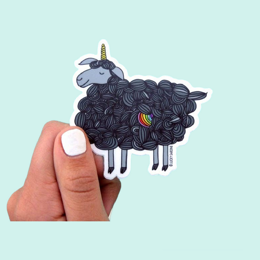 Black Sheep Unicorn Vinyl Sticker Decal