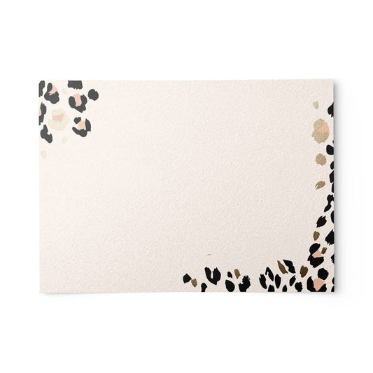 Cheetah Print Gold Foil Note Cards Set of 10 (4" x 6")
