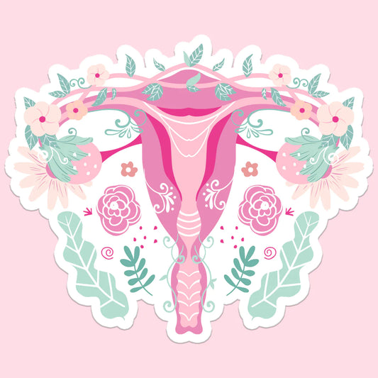 floral uterus women's rights vinyl sticker