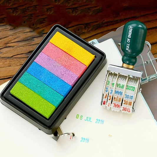 Date Stamp w/ Multi-color Ink Pad and Base