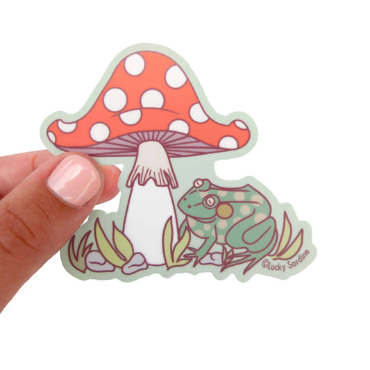 Toad, Frog Mushroom Vinyl Sticker Decal