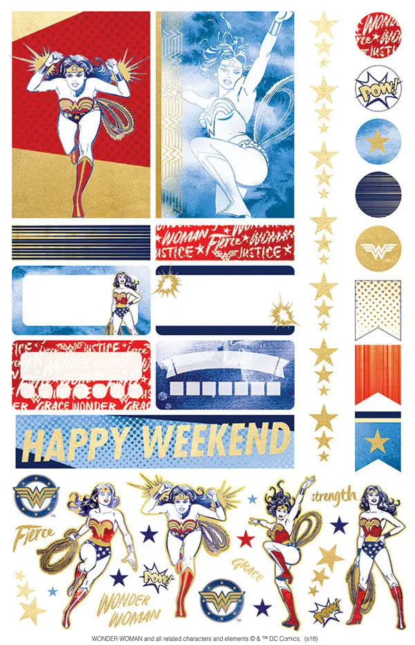 Wonder Woman  Weekly Planner Sticker Pack