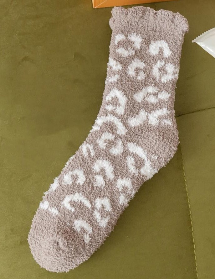 Leopard Print Cozy Socks for Women