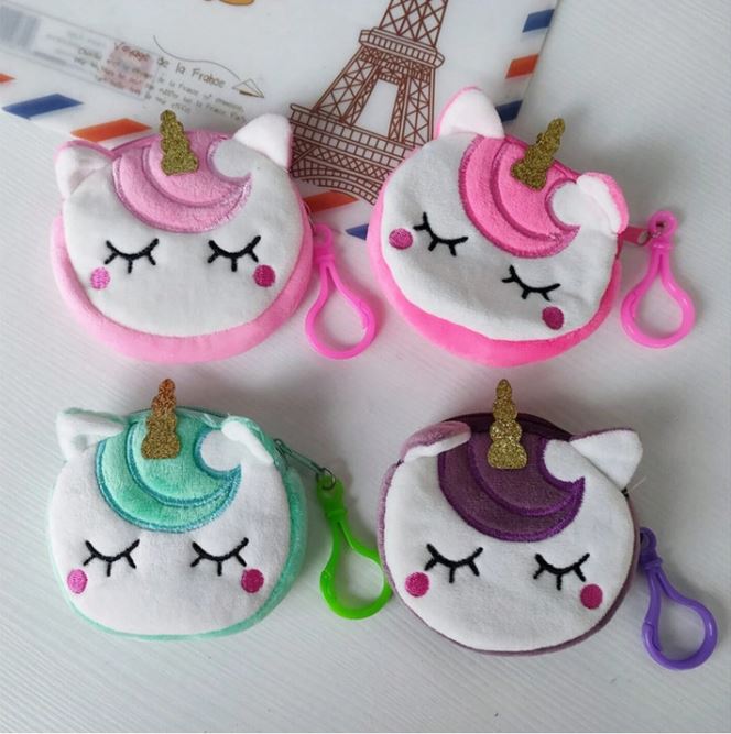 Plush Unicorn Zippered Coin Purse