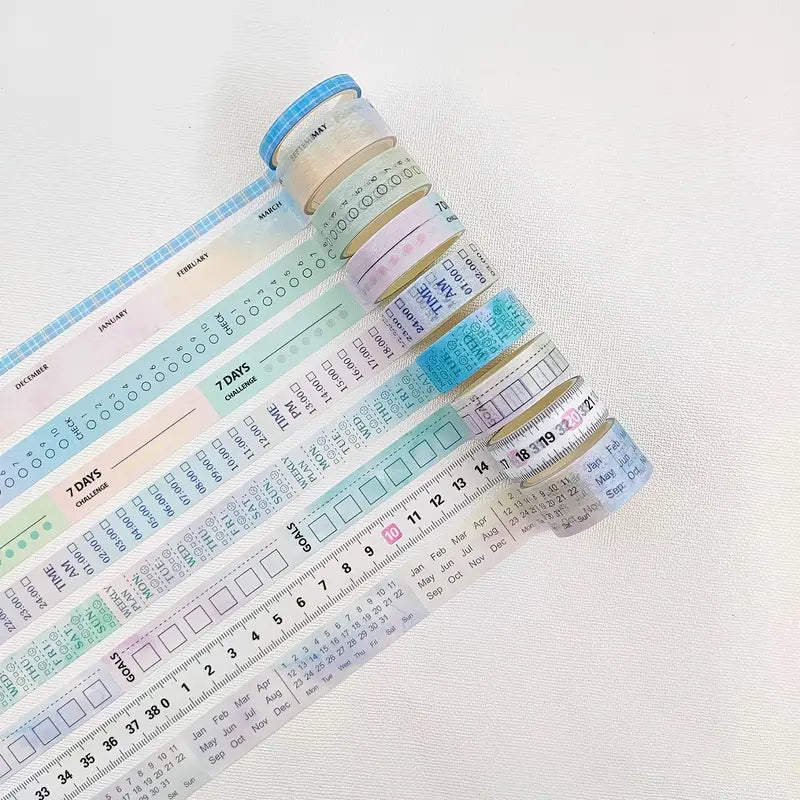 Planner and Scheduling Washi Tape, 18 Roll Set