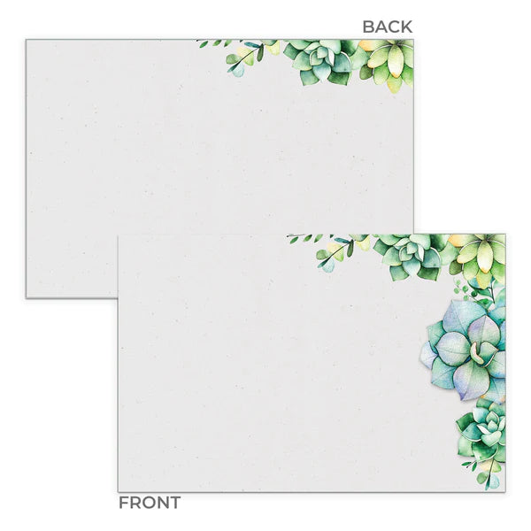 Succulents Note Cards Set of 10 (4" x 6")