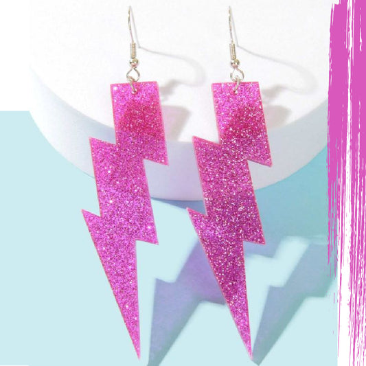 Electric Love Y2K Lightning Bolt Acrylic Earrings