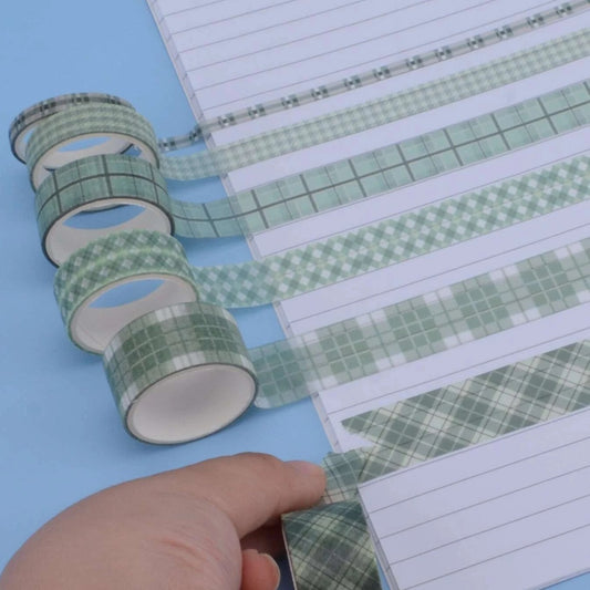 Coordinating Washi Set, Green Plaid